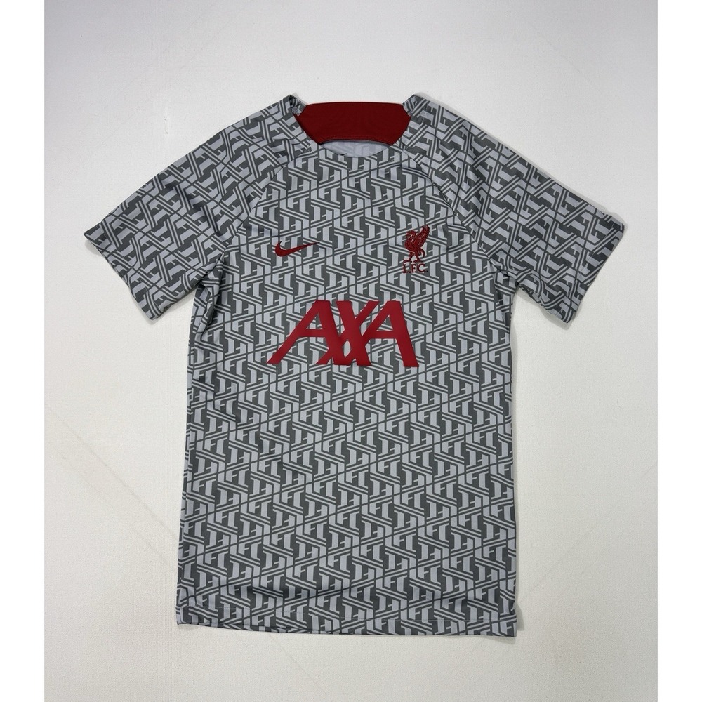 Nike Gray Liverpool 2023 Mens Small Grey Pre-Match Performance Soccer Top Jersey